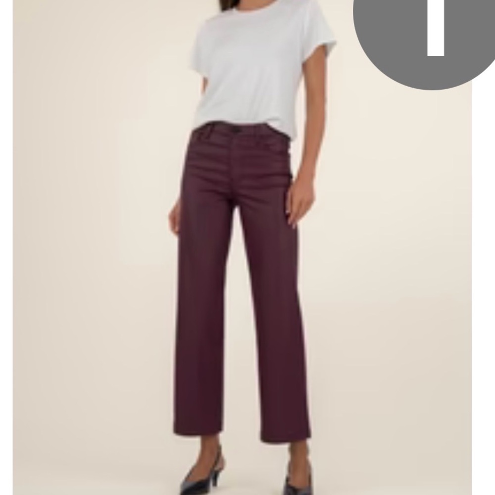 Kut from the Kloth Charlotte Coated High Rise Wide Leg
